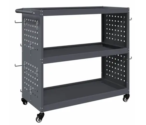 Instrumentu Ratiņi Ar Plauktu Ar Riteni Antracīts 75 X 35 X 73 Cm Metāls Vidaxl