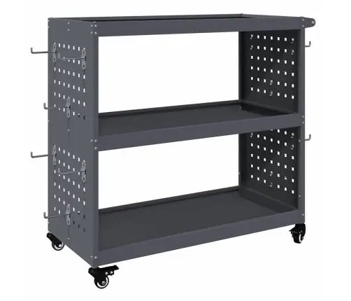 Instrumentu Ratiņi Ar Plauktu Ar Riteni Antracīts 75 X 35 X 73 Cm Metāls Vidaxl