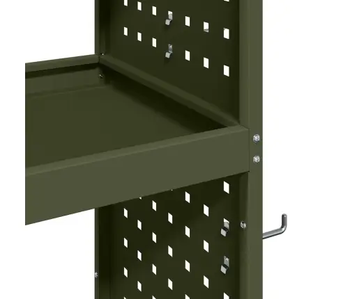 Instrumentu Ratiņi Ar Plauktu Ar Riteni Ar Uzglabāšanu Olīvu Zaļa 75 X 35 X 73 Cm Vidaxl