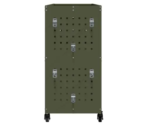 Instrumentu Ratiņi Ar Plauktu Ar Riteni Ar Uzglabāšanu Olīvu Zaļa 75 X 35 X 73 Cm Vidaxl