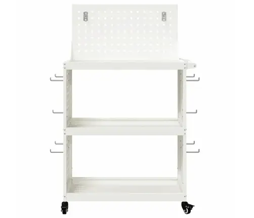 Instrumentu Ratiņi Ar Plauktu Ar Riteni Ar Uzglabāšanu Balts 65 X 35 X 111 Cm Metāls Vidaxl