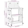 Instrumentu Ratiņi Ar Plauktu Ar Riteni Ar Uzglabāšanu Antracīts 65 X 35 X 111 Cm Vidaxl