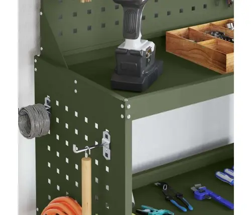 Instrumentu Ratiņi Ar Plauktu Ar Riteni Ar Uzglabāšanu Olīvu Zaļa 65 X 35 X 111 Cm Vidaxl