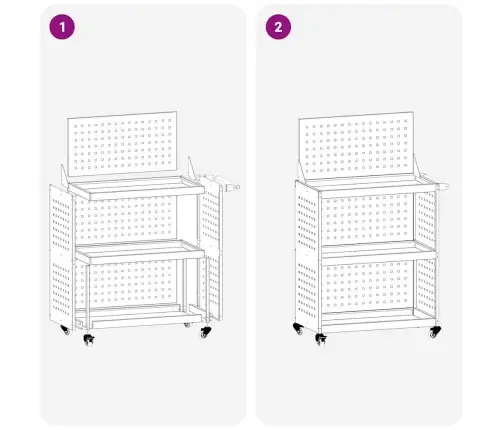 Instrumentu Ratiņi Melna 65 X 35 X 111 Cm Pulverkrāsots Tērauds Vidaxl