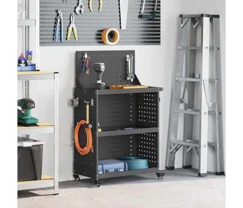 Instrumentu Ratiņi Melna 65 X 35 X 111 Cm Pulverkrāsots Tērauds Vidaxl