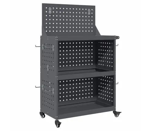 Įrankių Vežimėlis Su Lentyna Antracitas 65 X 35 X 111 Cm