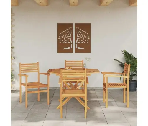 Dārza Saliekamās Krēsli 4 Pcs Brūna 55.5 X 55.5 X 90 Cm Vidaxl