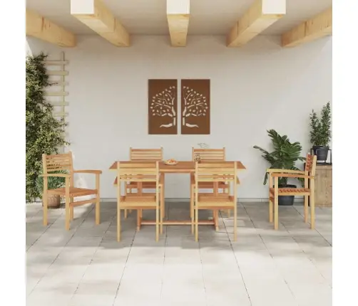 Dārza Saliekamās Krēsli 6 Pcs Brūna 55.5 X 55.5 X 90 Cm Vidaxl