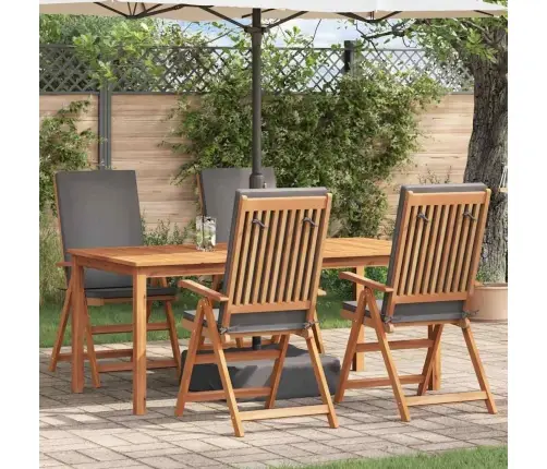 Atpūtas Dārza Krēsli Ar Spilveniem 4 Gab. Masīvs Tīkkoks Vidaxl