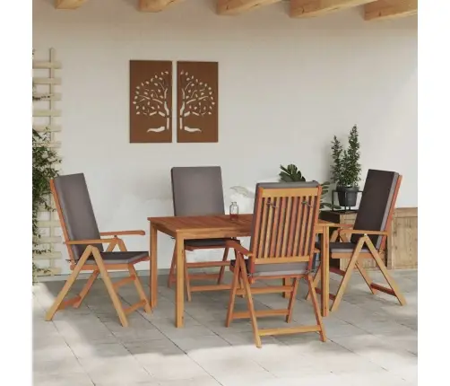 Atpūtas Dārza Krēsli Ar Spilveniem 4 Gab. Masīvs Tīkkoks Vidaxl