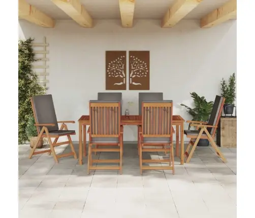 Atpūtas Dārza Krēsli Ar Spilveniem 6 Gab. Masīvs Tīkkoks Vidaxl