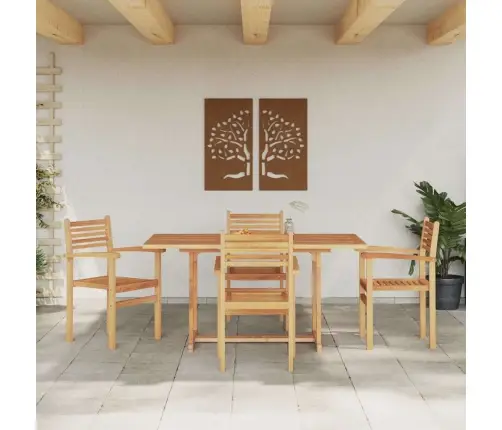 Aia Söögilaudade Komplekt 5 Pcs Neutraalne Tugev Akatsiapuu