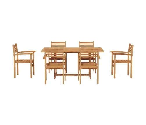 Aia Söögilaudade Komplekt 7 Pcs Looduslik Tugev Tiikpuu