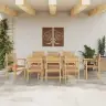 Dārza Ēdamgalds 9 Pcs Brūna Ciets Tekša Koks Vidaxl