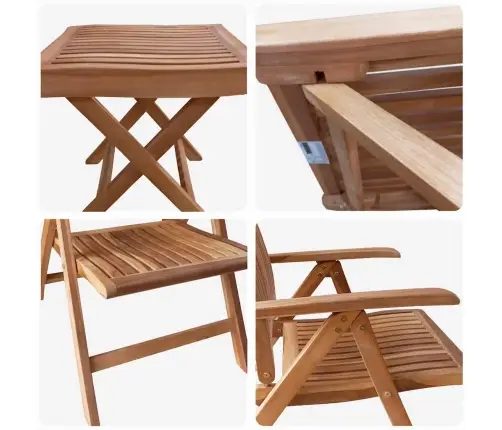 Dārza Ēdamgalds 4 Pcs Brūna Ciets Tekša Koks Vidaxl