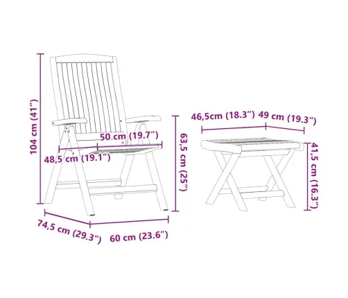 Dārza Ēdamgalds 4 Pcs Brūna Ciets Tekša Koks Vidaxl