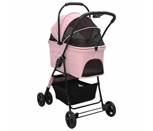 Kokkupandav Lemmikloomade Kärud Roosa 81 X 47 X 99 Cm Polüester