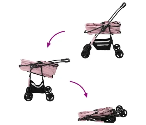 Kokkupandav Lemmikloomade Kärud Roosa 81 X 47 X 99 Cm Polüester