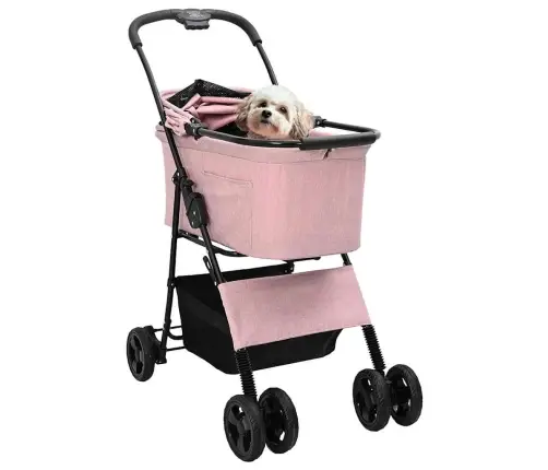 Kokkupandav Lemmikloomade Kärud Roosa 81 X 47 X 99 Cm Polüester