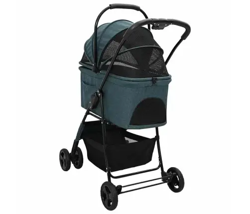 Saliekams Mājdzīvnieku Ratiņš Regulējams Zaļa 81 X 47 X 99 Cm Vidaxl