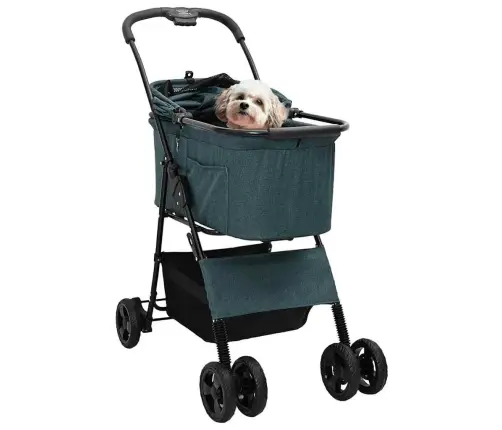 Saliekams Mājdzīvnieku Ratiņš Regulējams Zaļa 81 X 47 X 99 Cm Vidaxl