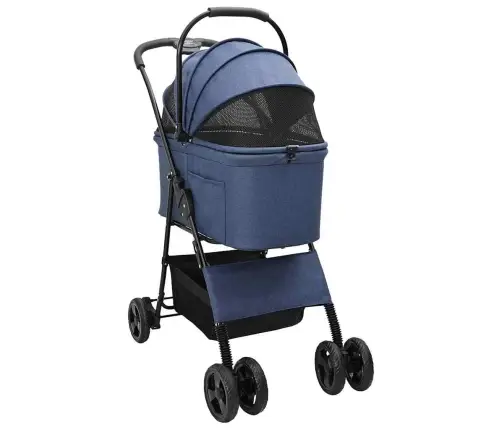 Saliekams Mājdzīvnieku Ratiņš Regulējams Zila 81 X 47 X 99 Cm Vidaxl