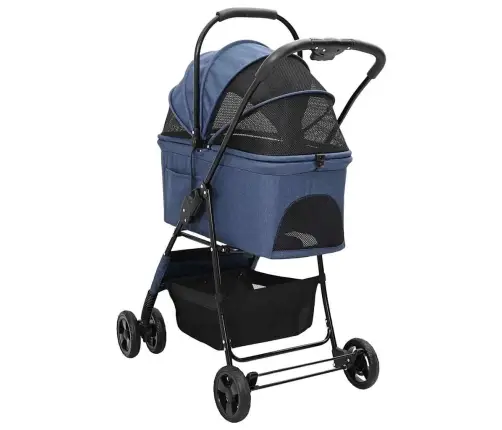 Saliekams Mājdzīvnieku Ratiņš Regulējams Zila 81 X 47 X 99 Cm Vidaxl