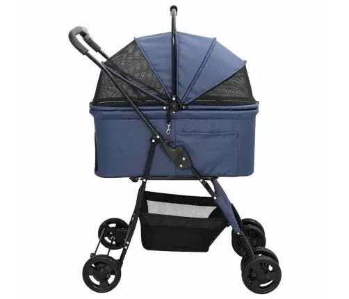 Saliekams Mājdzīvnieku Ratiņš Regulējams Zila 81 X 47 X 99 Cm Vidaxl