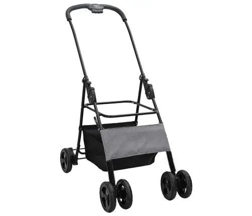 Saliekams Mājdzīvnieku Ratiņš Regulējams Pelēka 81 X 47 X 99 Cm Vidaxl