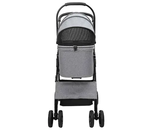 Saliekams Mājdzīvnieku Ratiņš Regulējams Pelēka 81 X 47 X 99 Cm Vidaxl