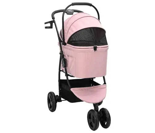 Saliekams Mājdzīvnieku Ratiņš Regulējams Rozā 78 X 54 X 101 Cm Vidaxl