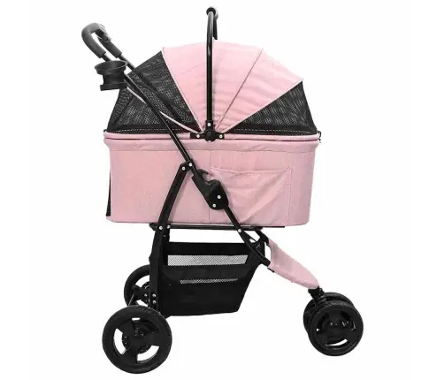 Saliekams Mājdzīvnieku Ratiņš Regulējams Rozā 78 X 54 X 101 Cm Vidaxl