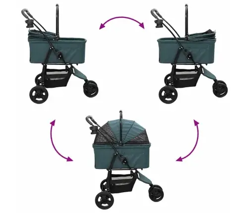 Kokkupandav Lemmikloomade Kärud Roheline 78 X 54 X 101 Cm