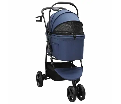 Saliekams Mājdzīvnieku Ratiņš Regulējams Zila 78 X 54 X 101 Cm Vidaxl