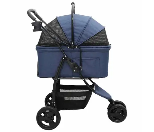 Saliekams Mājdzīvnieku Ratiņš Regulējams Zila 78 X 54 X 101 Cm Vidaxl