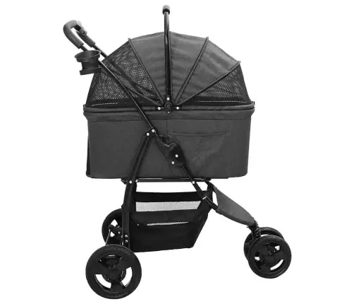 Saliekams Mājdzīvnieku Ratiņš Regulējams Melna 78 X 54 X 101 Cm Vidaxl