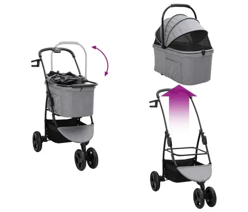 Sulankstomas Augintinio Vežimėlis Pilka 78 X 54 X 101 Cm