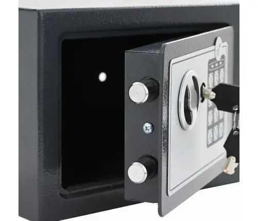 Skaitmeninis Seifas Tamsiai Pilka 23 X 17 X 17 Cm Plienas