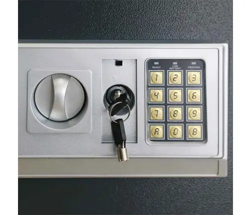 Elektroniskais Digitālais Seifs Ar Plauktu Tumši Pelēks 35X31X50 Cm Tērauds Vidaxl