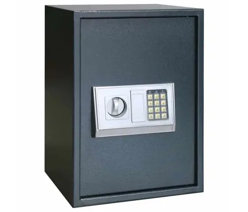 Elektroniskais Digitālais Seifs Ar Plauktu Tumši Pelēks 35X31X50 Cm Tērauds Vidaxl