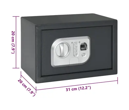 Skaitmeninis Seifas Tamsiai Pilka 31 X 20 X 20 Cm Plienas