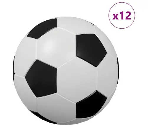 Galda Futbola Bumbas 12 Pcs Balts Un Melns 3.6 X 3.6 Cm Vidaxl