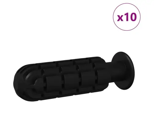 Futbola Galda Rokturi 10 Pcs Melna 2,8 X 2,8 X 9,3 Cm Plastmasa Vidaxl