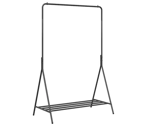 Apģērbu Stends Melns Metāls Vidējs Uzglabāšana Apģērbu Stends Vidaxl