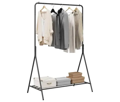 Apģērbu Stends Melns Metāls Vidējs Uzglabāšana Apģērbu Stends Vidaxl