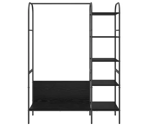 Drēbju Plaukts Ar Plauktiem Melna Ozola 120X44X160 Cm Inženiertehniskais Koks Vidaxl