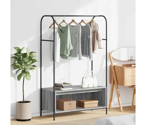 Drabužių Stovas Pilka 100 X 44 X 160 Cm Apdirbta Mediena