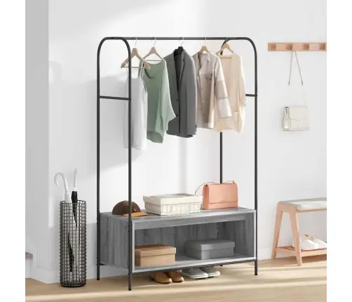 Drabužių Stovas Pilka 100 X 44 X 160 Cm Apdirbta Mediena