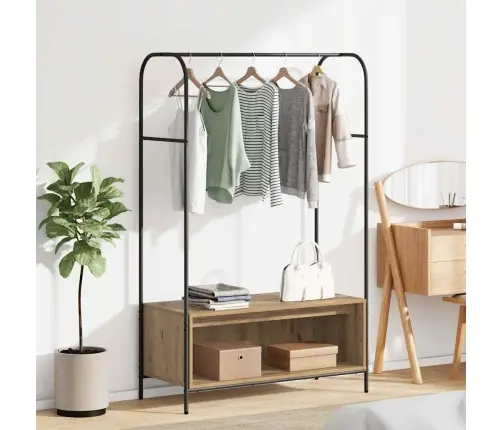 Drabužių Stovas Su Saugykla Rudas Ąžuolas 100 X 44 X 160 Cm