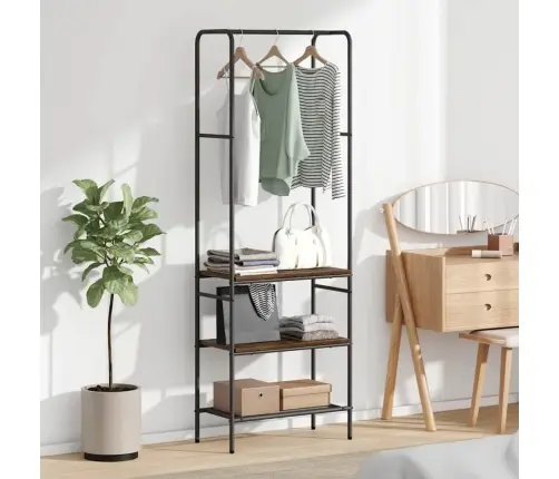 Apģērbu Plaukts Ar Plauktiem Ar Plauktu Dūmakaina Ozolkoka Vidaxl